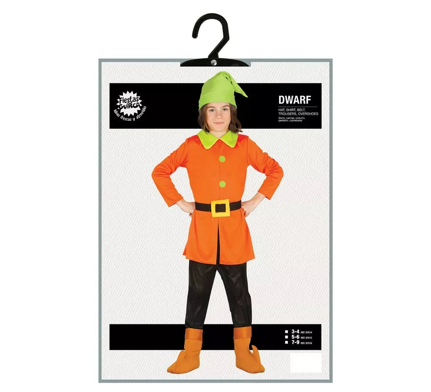 Translation missing: es.Disfraz de Enanito de Cuento naranja y verde para niños