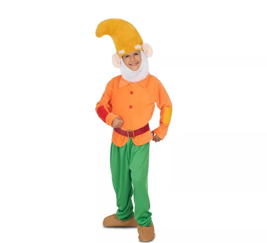 Translation missing: es.Disfraz de Enanito naranja con gorro para niño