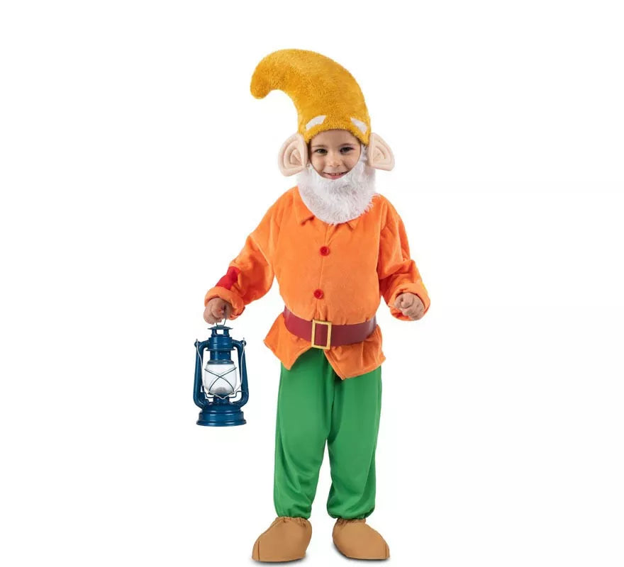 Translation missing: es.Disfraz de Enanito naranja con gorro para niño