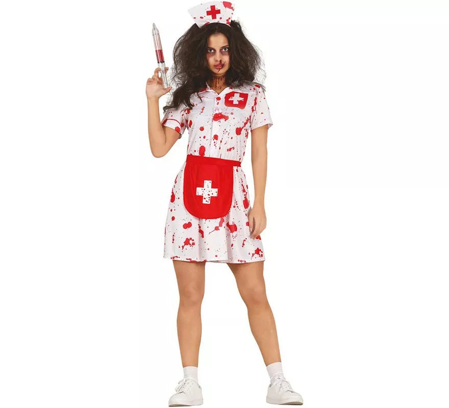Disfraz de Enfermera Zombie blanco para mujer