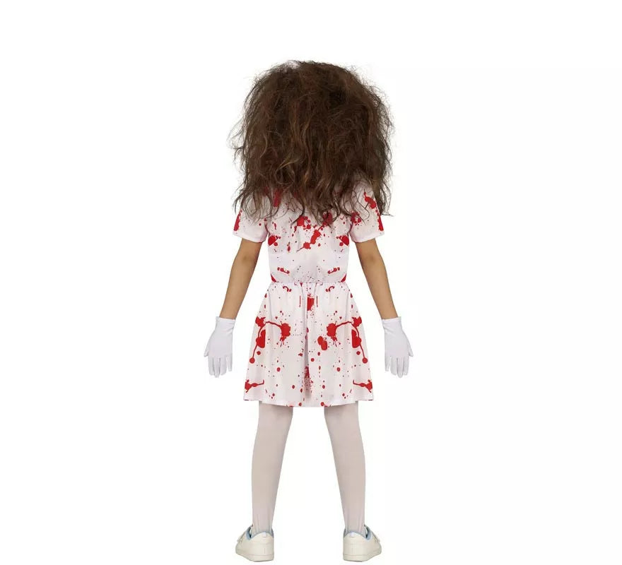 Translation missing: es.Disfraz de Enfermera Zombie blanco para niña