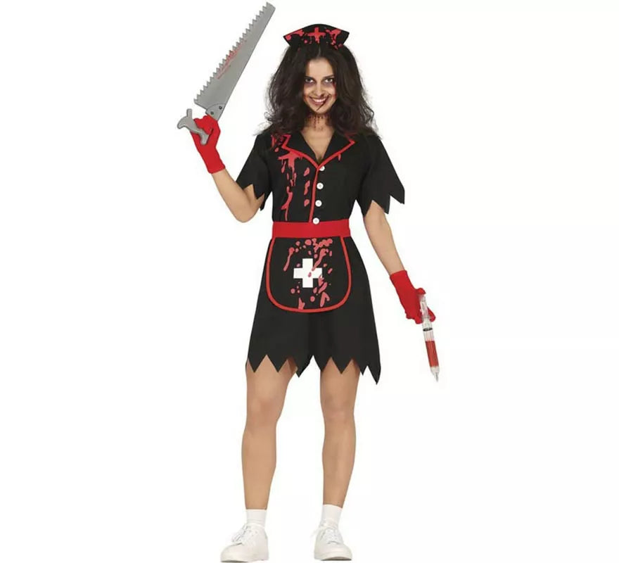 Translation missing: es.Disfraz de Enfermera Zombie negro para mujer