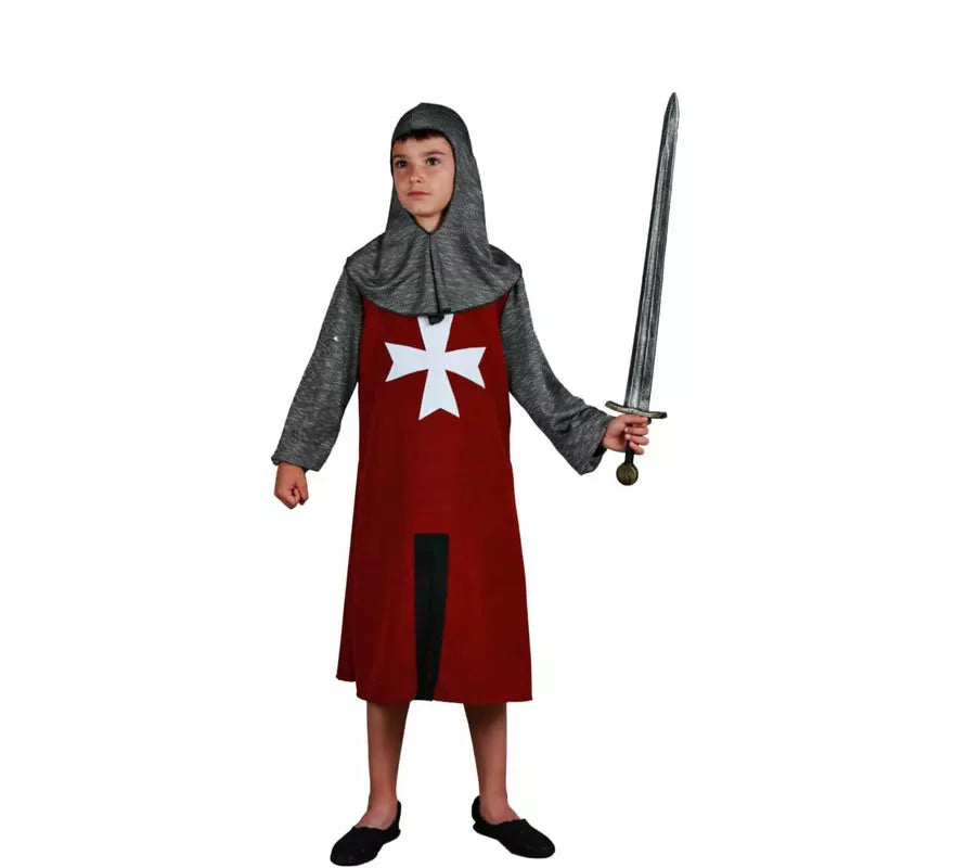 Translation missing: es.Disfraz de Escudero Medieval burdeos para niño
