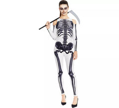Disfraz de Esqueleto blanco completo para mujer