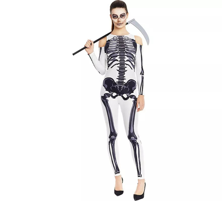 Translation missing: es.Disfraz de Esqueleto blanco completo para mujer