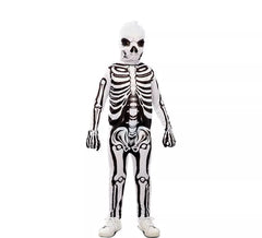 Disfraz de Esqueleto blanco y negro con máscara para niño