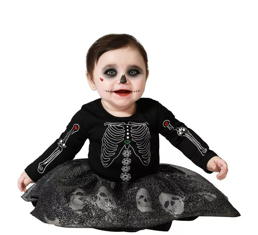 Translation missing: es.Disfraz de Esqueleto Brillo Calaveras para niña y bebé