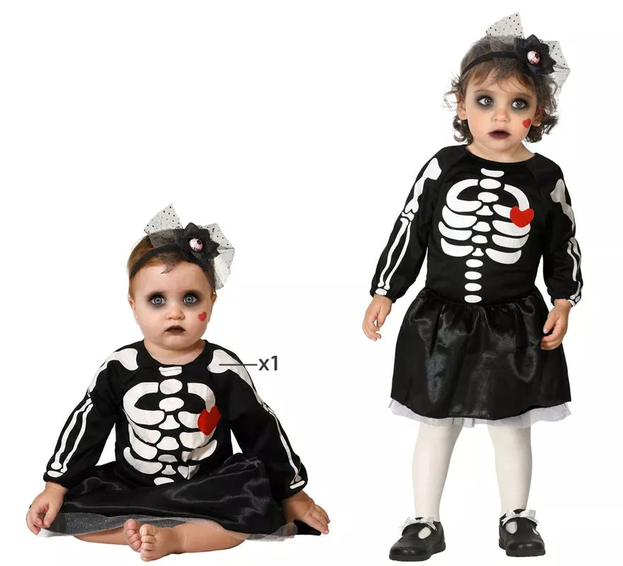 Translation missing: es.Disfraz de Esqueleto Corazón para niña y bebé