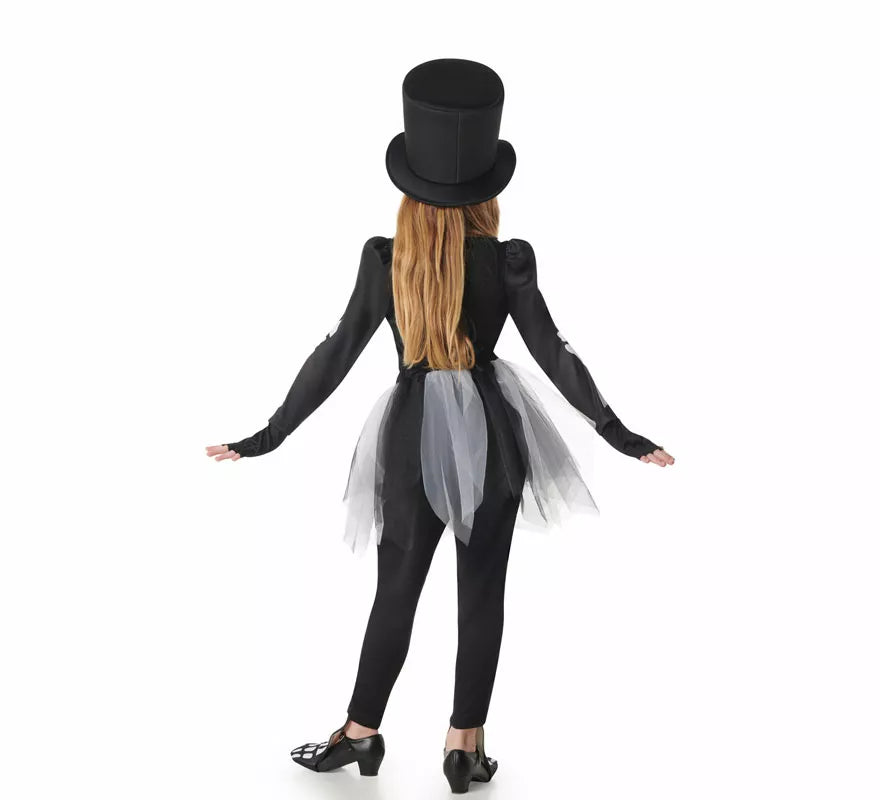 Translation missing: es.Disfraz de Esqueleto Elegante con Sombrero para niña