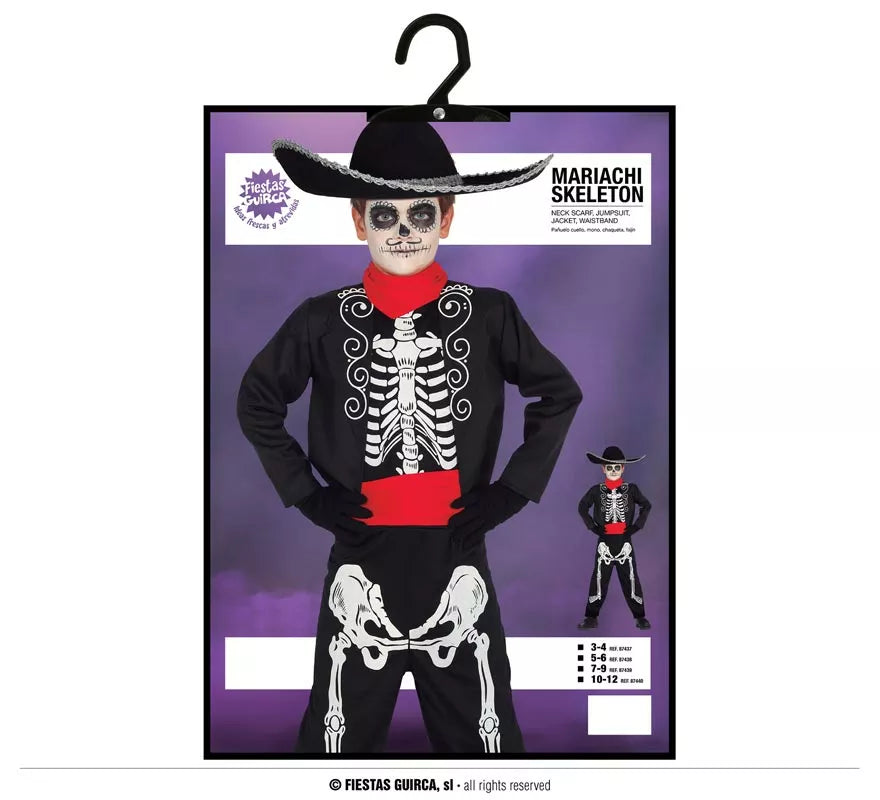 Translation missing: es.Disfraz de Esqueleto Mariachi para niño