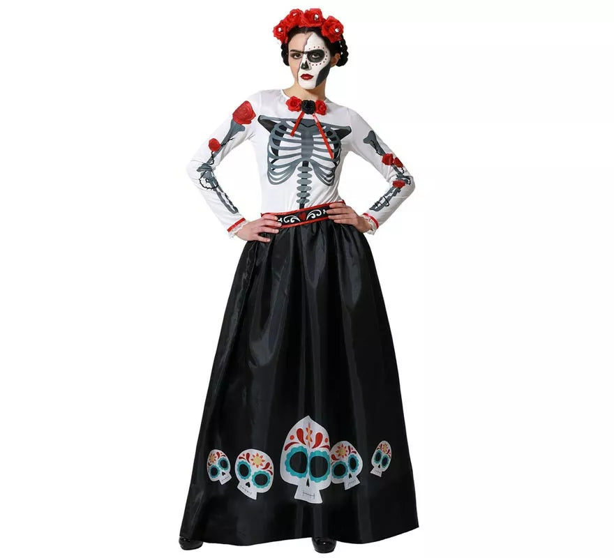 Translation missing: es.Disfraz de Esqueleto Mejicano Catrina Rosas para mujer