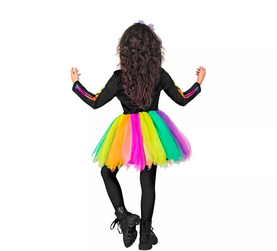 Translation missing: es.Disfraz de Esqueleto Tutú multicolor para niña