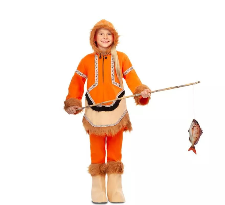 Translation missing: es.Disfraz de Esquimal Naranja para niña