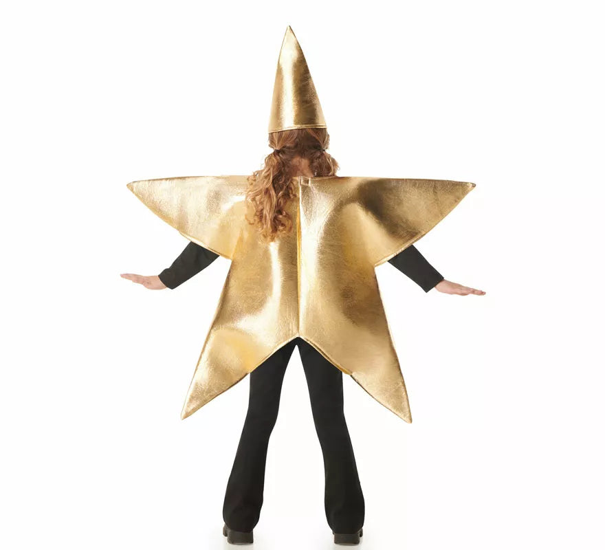 Translation missing: es.Disfraz de Estrella de Navidad dorada para niños