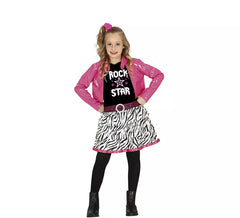 Disfraz de Estrella de Rock Rosa para niña
