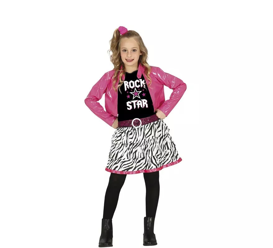 Translation missing: es.Disfraz de Estrella de Rock Rosa para niña