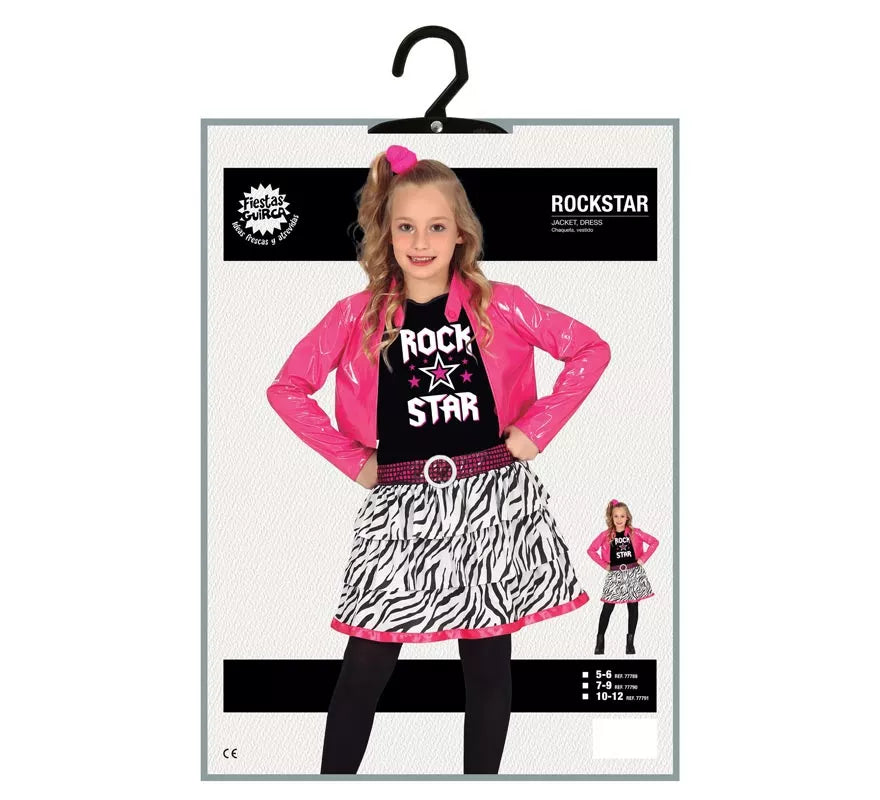 Translation missing: es.Disfraz de Estrella de Rock Rosa para niña