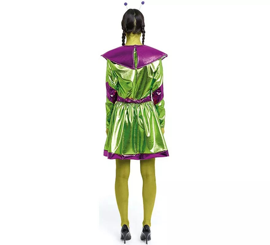 Translation missing: es.Disfraz de Extraterrestre verde y morado para mujer