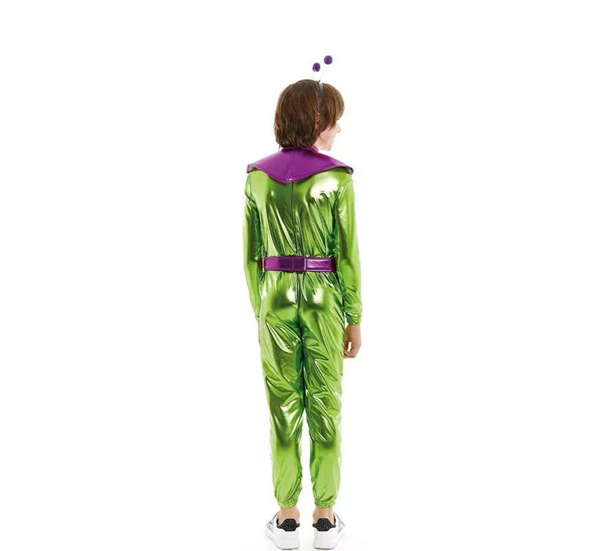 Translation missing: es.Disfraz de Extraterrestre verde y morado para niño