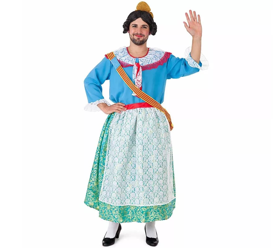 Translation missing: es.Disfraz de Fallera Mayor Azul para hombre