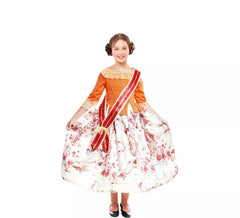 Disfraz de Fallera Naranja estampado para niña
