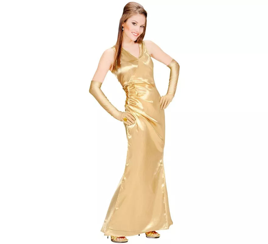 Translation missing: es.Disfraz de Famosa Celebrity dorado para mujer