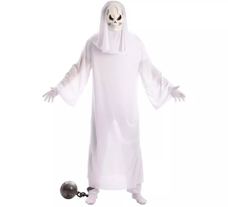 Translation missing: es.Disfraz de Fantasma blanco con Máscara para hombre