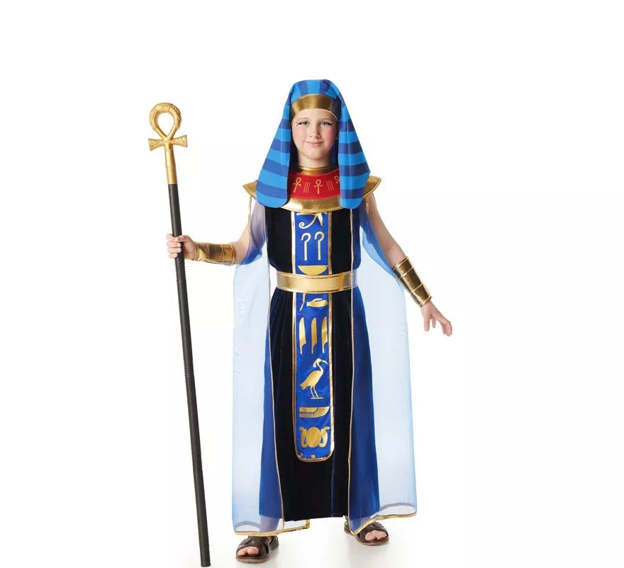 Translation missing: es.Disfraz de Faraón Egipcio azul para niño