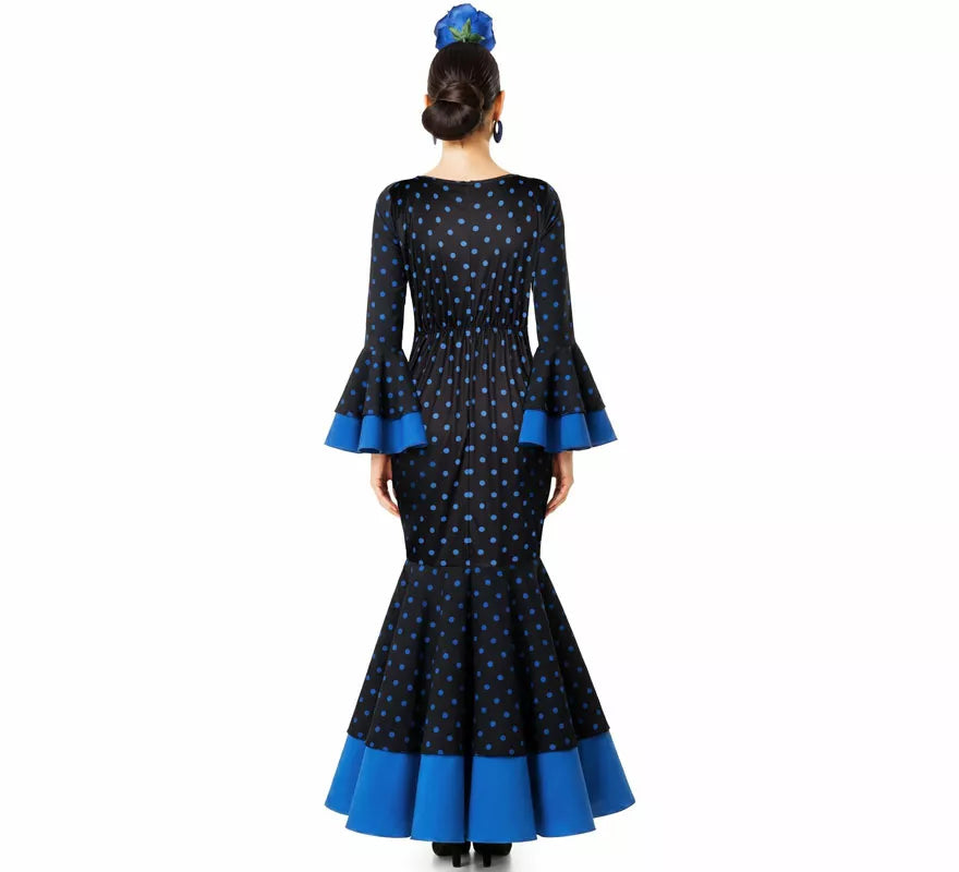 Translation missing: es.Disfraz de Flamenca con Lunares azul para mujer