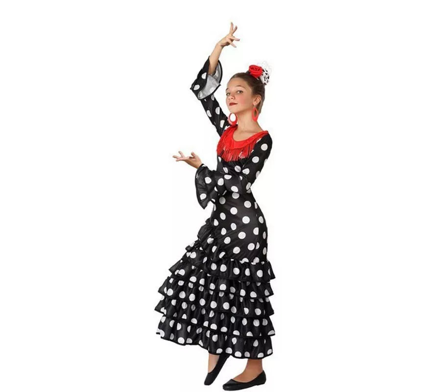 Translation missing: es.Disfraz de Flamenca Negro para niña