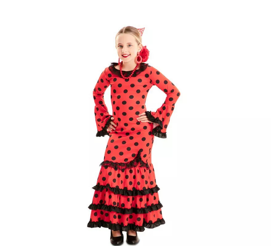 Translation missing: es.Disfraz de Flamenca Roja para niña
