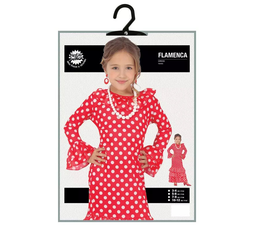 Translation missing: es.Disfraz de Flamenca Rojo a Lunares para niña