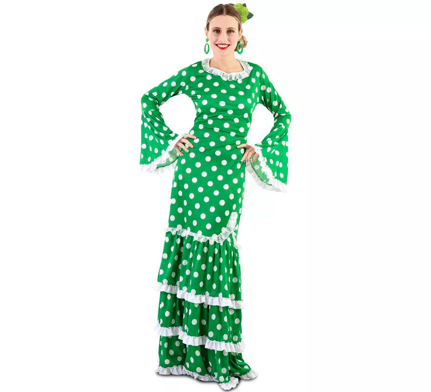 Translation missing: es.Flamenca Verde con lunares para mujer