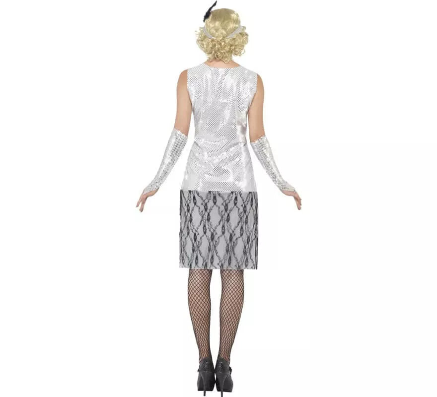 Translation missing: es.Disfraz de Flapper años 20 Plata para mujer