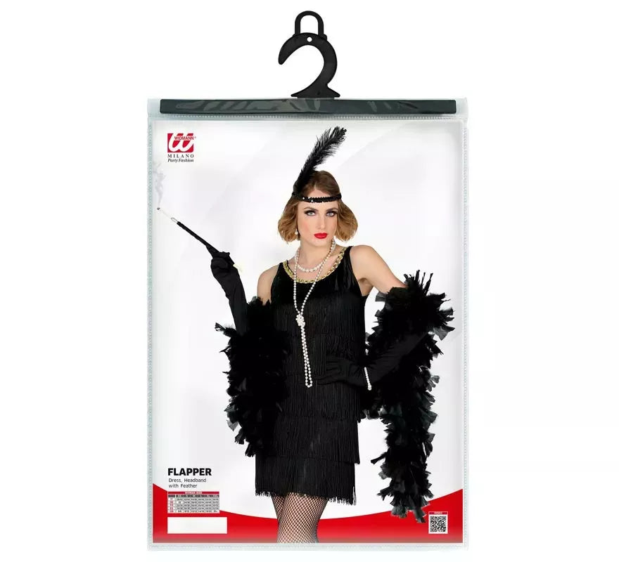 Disfraz de Flapper de los años 20 negro para mujer