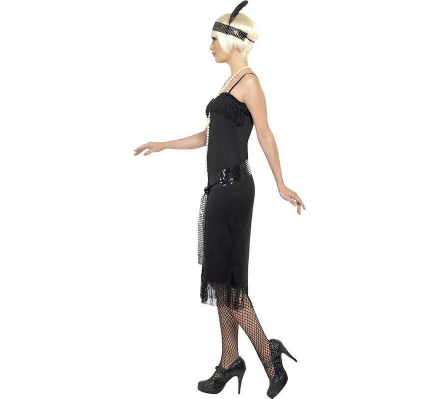 Translation missing: es.Disfraz de Flapper Locos años 20 Negro para Mujer