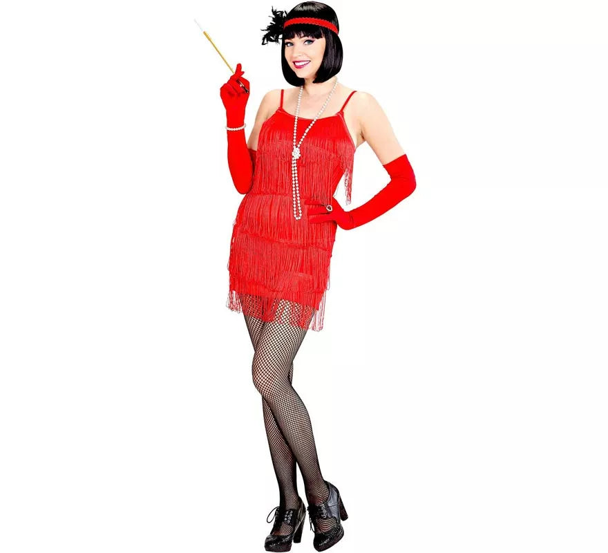 Translation missing: es.Disfraz de Flapper rojo clásico para mujer