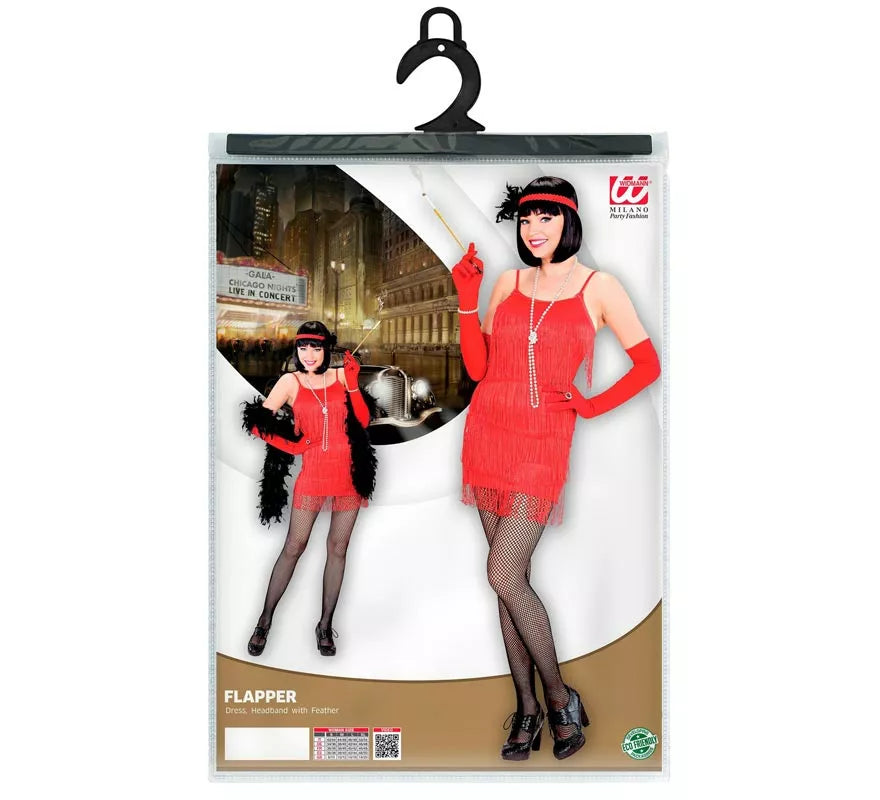 Translation missing: es.Disfraz de Flapper rojo clásico para mujer