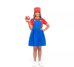 Disfraz de Fontanera Roja de Videojuegos para niña