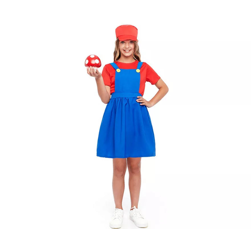 Disfraz de Fontanera Roja de Videojuegos para niña