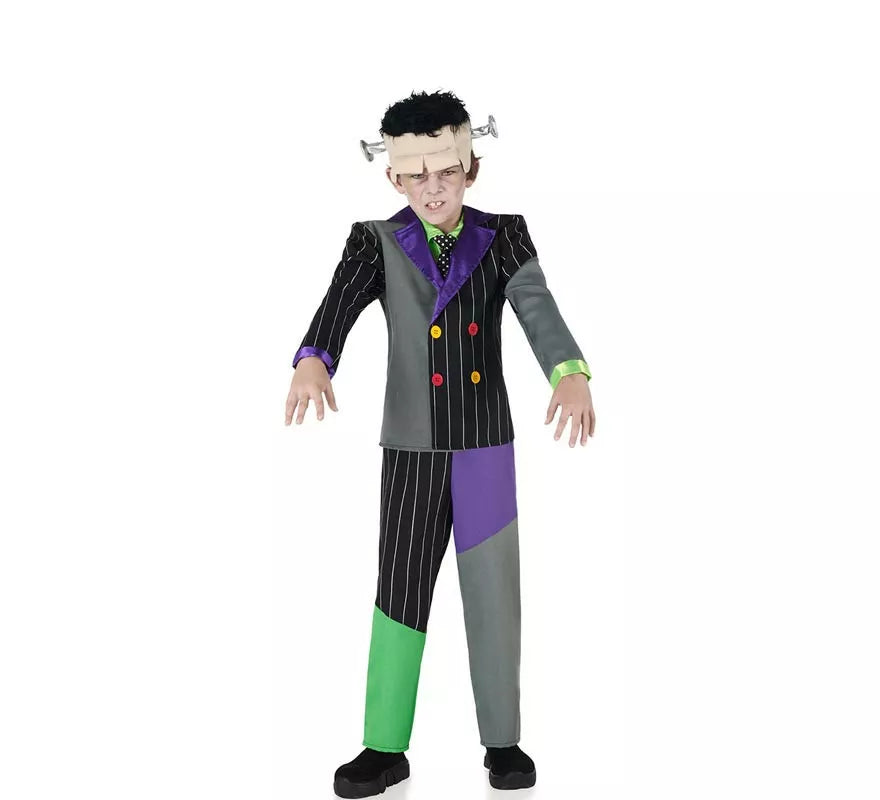 Translation missing: es.Disfraz de Frankenstein traje a rayas para niño