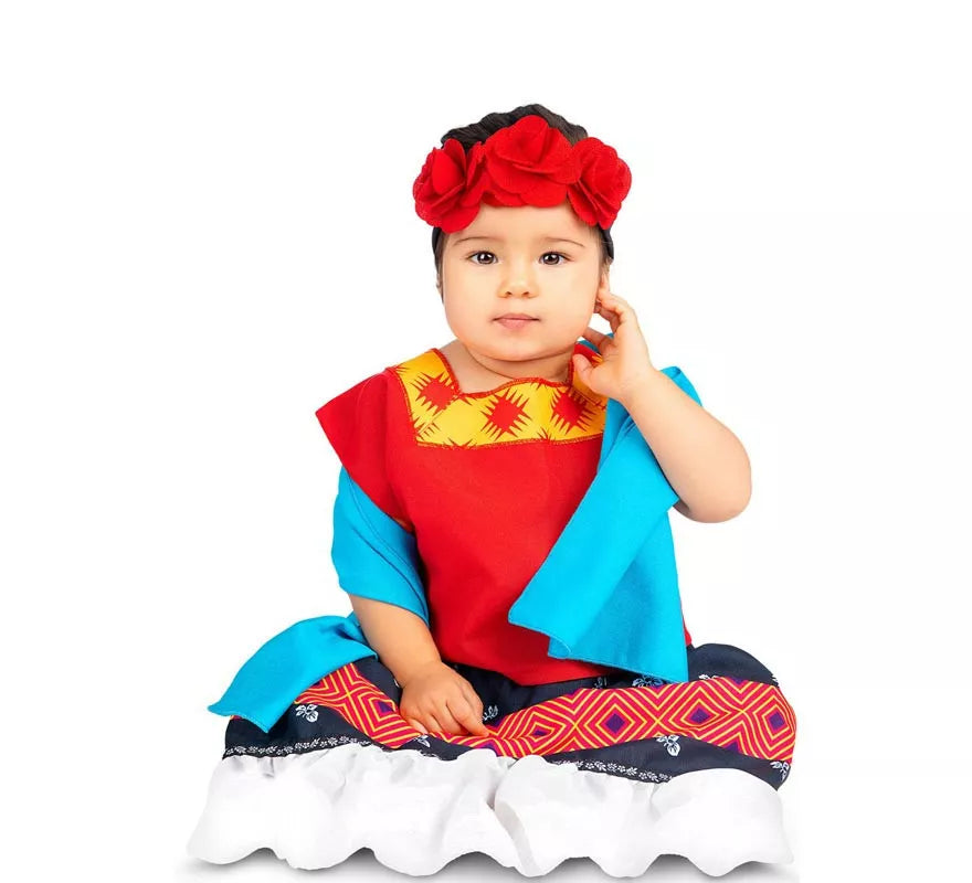 Translation missing: es.Disfraz de Frida Kahlo Clásica con tocado para bebé y niña