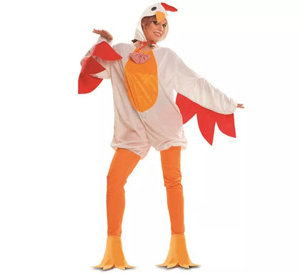 Disfraz de Gallina Blanca y Naranja para Mujer