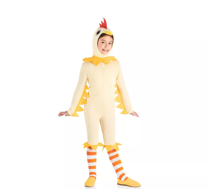 Translation missing: es.Disfraz de Gallina blanco y amarillo para niña