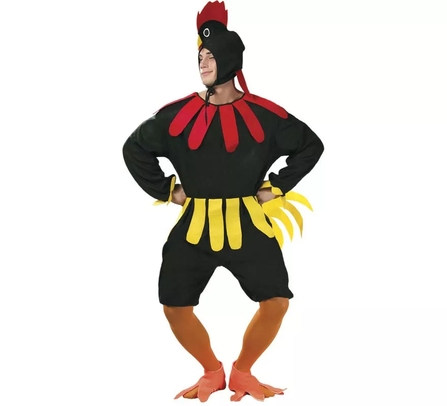 Translation missing: es.Disfraz de Gallo negro para hombre