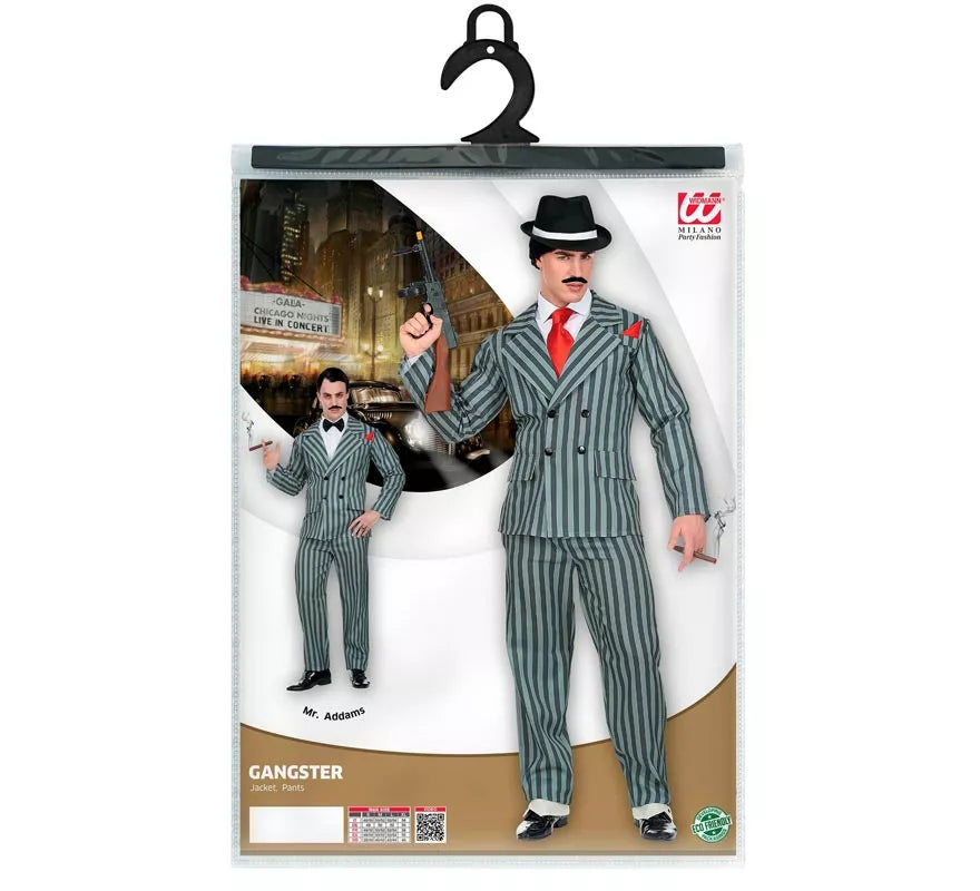 Translation missing: es.Disfraz de Gángster gris a rayas para hombre