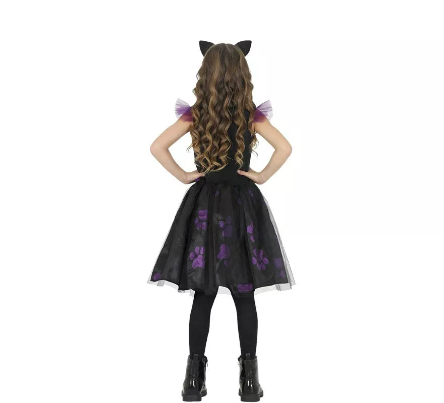 Disfraz de Gata morada para niña