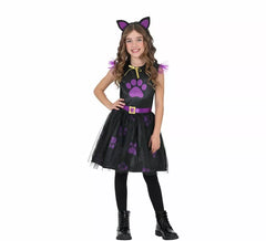 Disfraz de Gata morada para niña