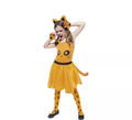 Disfraz de Gatita Naranja en vestido para niña