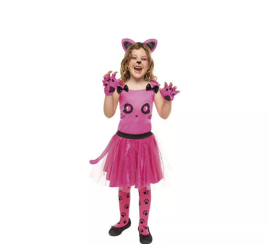 Translation missing: es.Disfraz de Gatita Rosa en vestido para niña